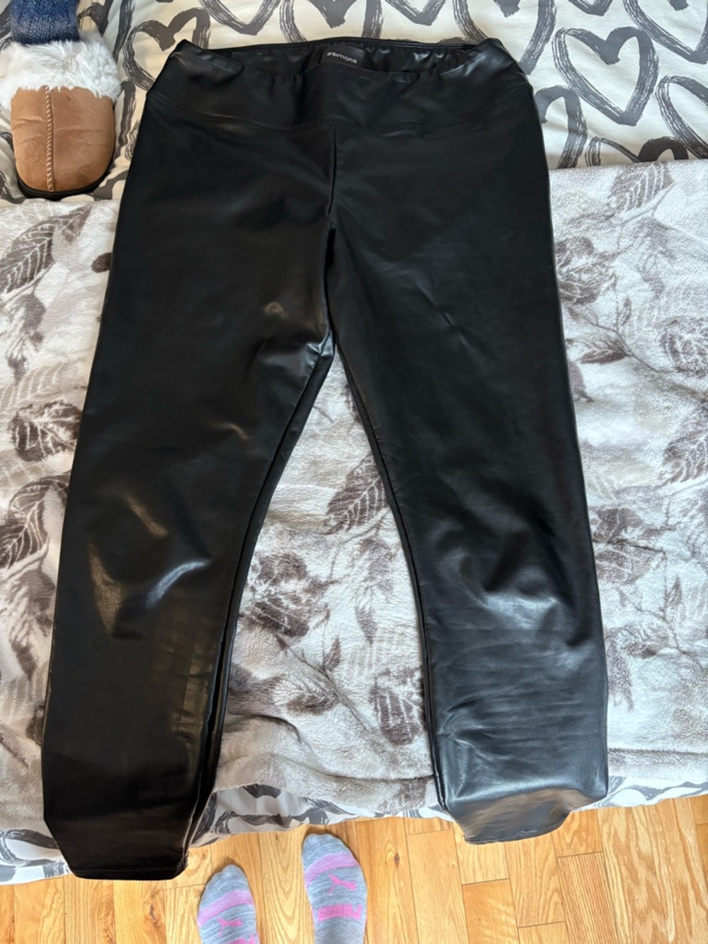 Simons Black Faux-Leather Jeggings